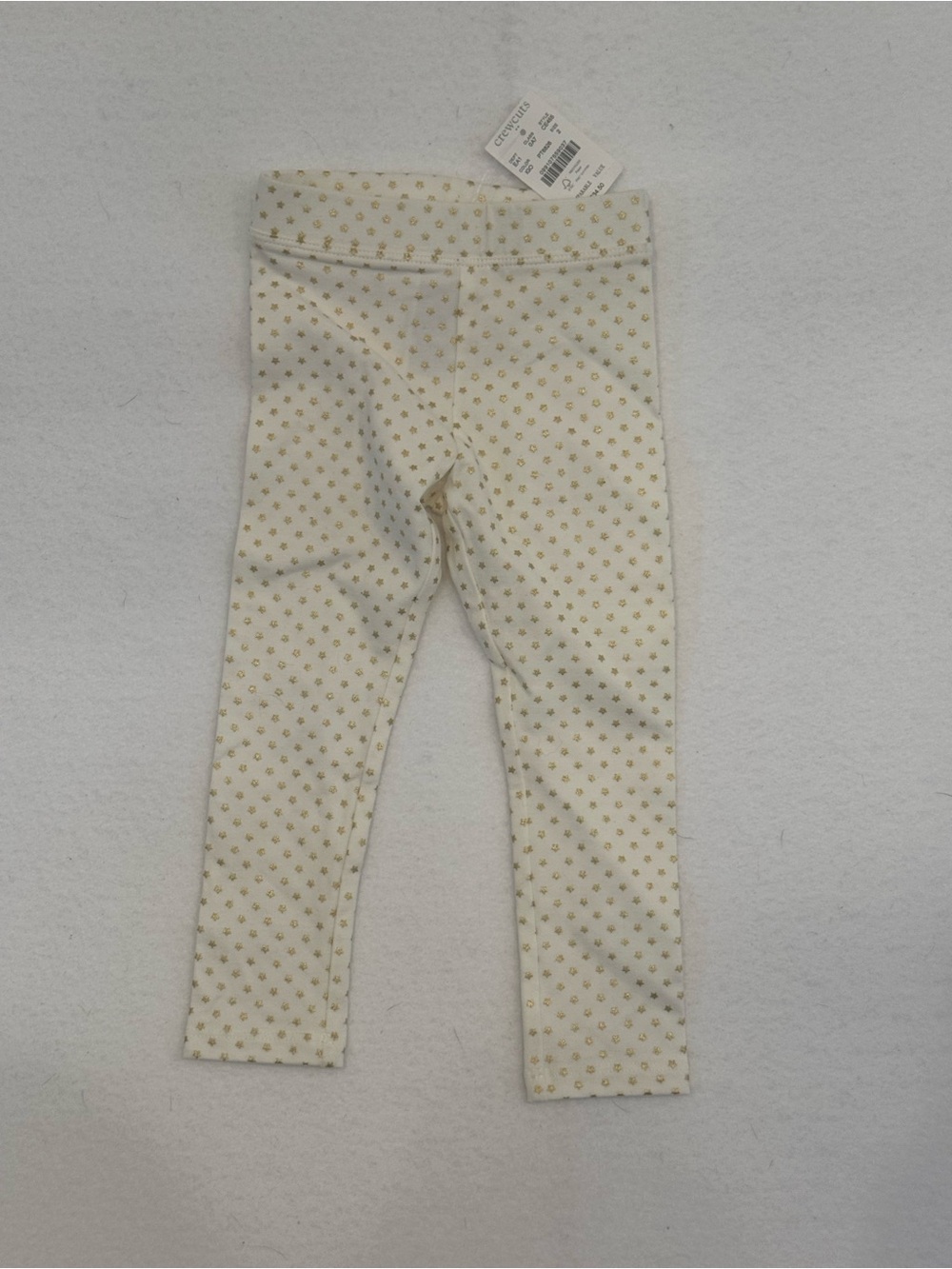 Crewcuts Cream Leggings with Gold Dot Detail